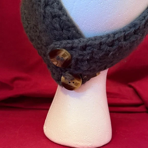 🦄 2 for $10 🦄 C. C. Gray/Blue Knit Flower Headband Beanie - Picture 3 of 6